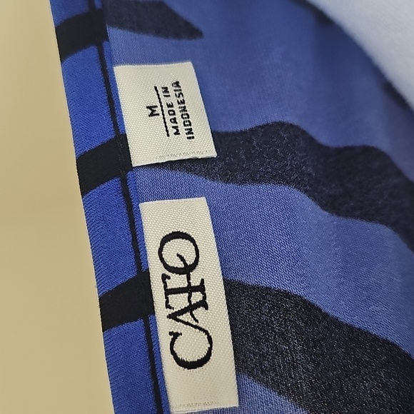 Cato Blue & Black Geometric Print Tunic Top | Size M - Picture 2 of 7